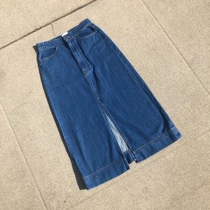NWOT G by goop label blue denim midi skirt